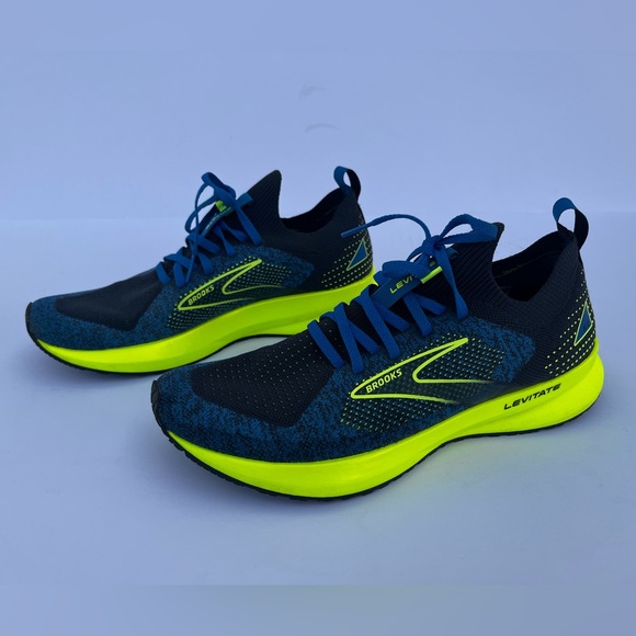 Brooks Levitate 5 Stealthfit Running Shoes Men’s Size 8 Medium D Blue Green - Picture 2 of 8